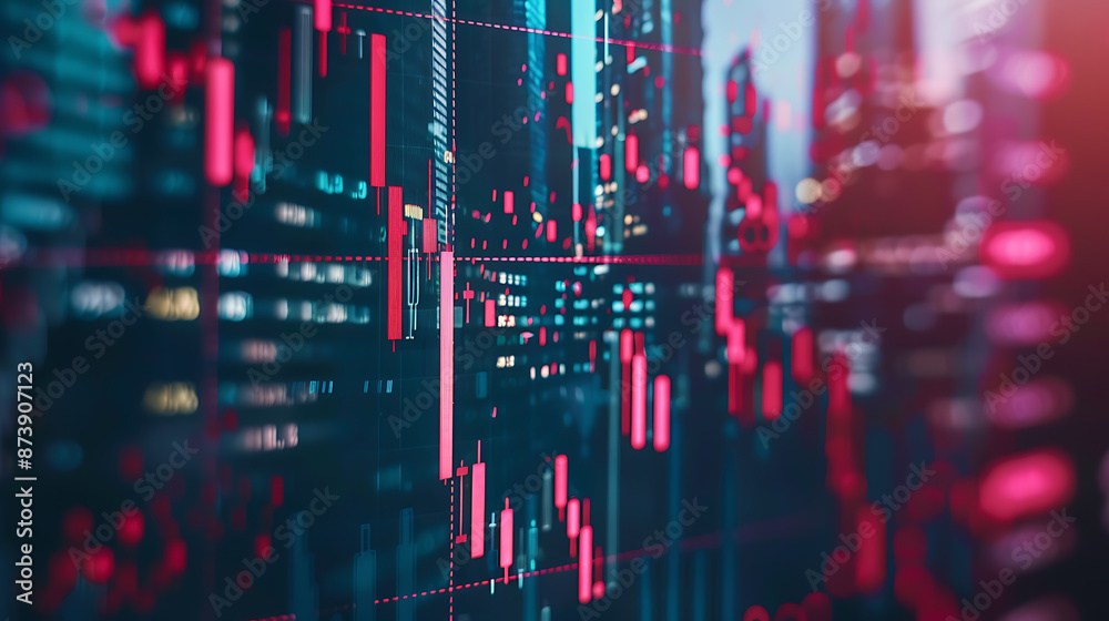 financial stock market graph on LED display. Abstract stock market background. financial stock market graph on LED display. Abstract stock market background.