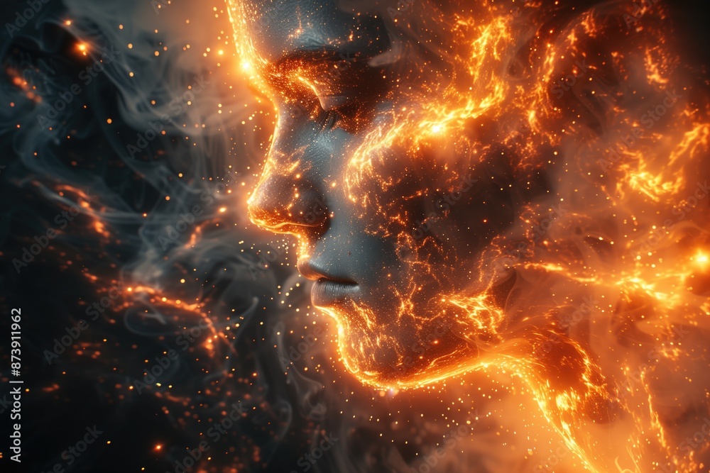 A business man showcasing an intricate brain pattern that glows like stars in space, ultrarealistic photograph captured A business man showcasing an intricate brain pattern that glows like stars in space, ultrarealistic photograph captured