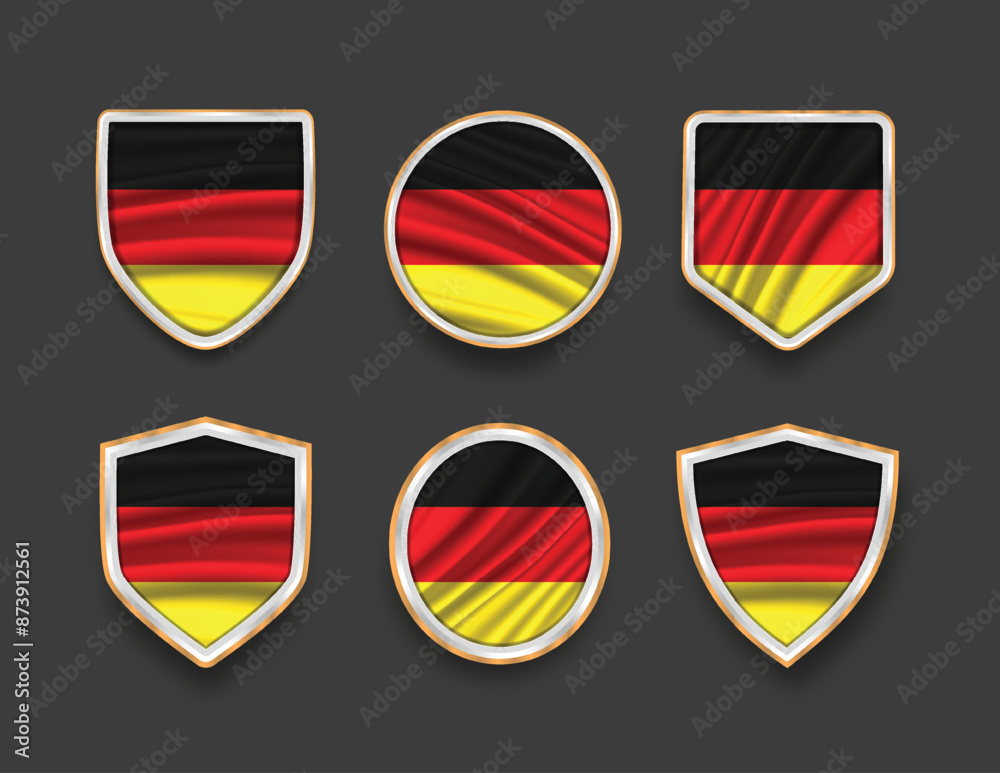 set of flags in frames with various frame shapes set of flags in frames with various frame shapes