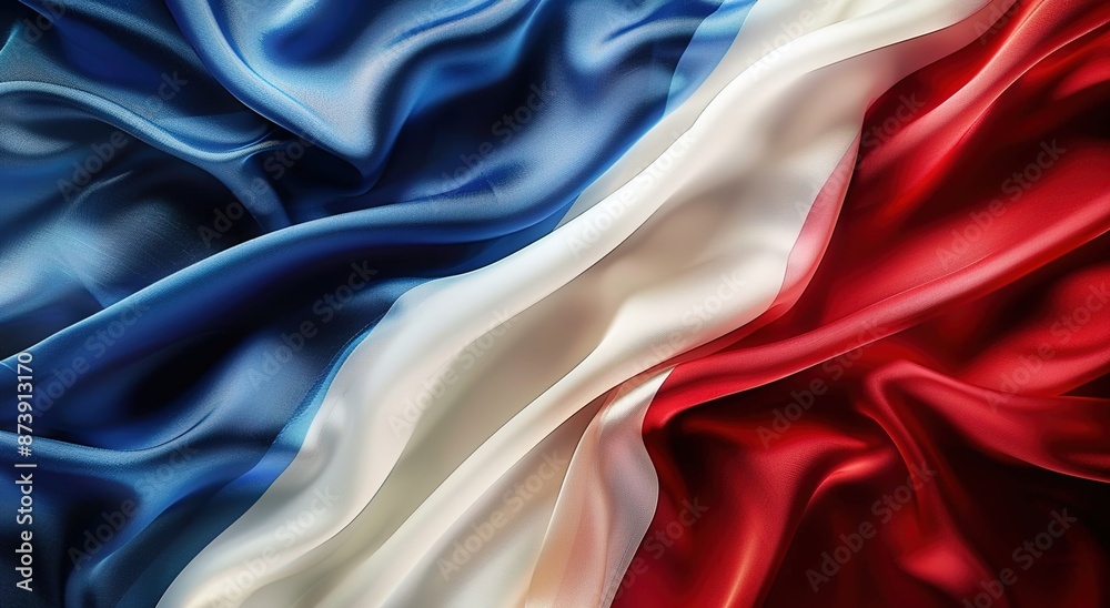 Olympic rings on top of abstract digital background or texture design of french flag colors, France national country symbol illustration wavy silk fabric background Olympic rings on top of abstract digital background or texture design of french flag colors, France national country symbol illustration wavy silk fabric background
