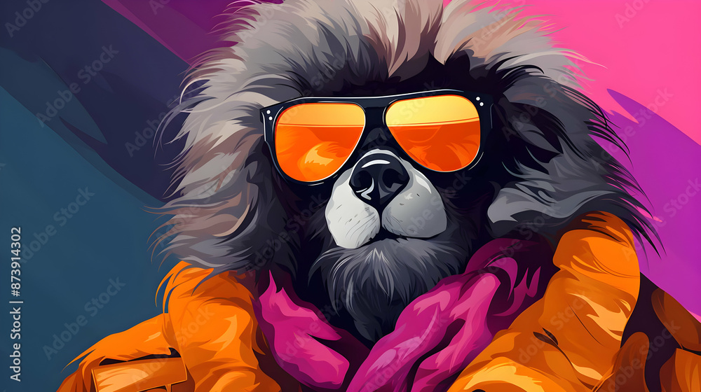 Cool Dog in Sunglasses Illustration Cool Dog in Sunglasses Illustration