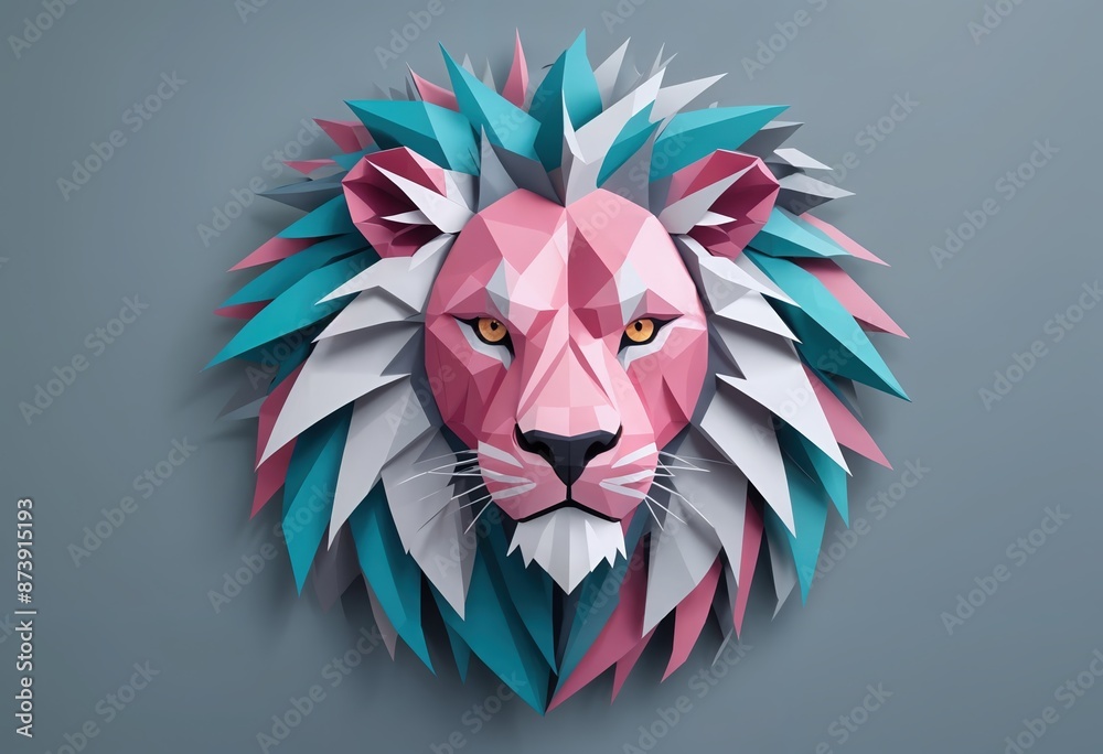 Obraz premium 3d mythical lion with poly style