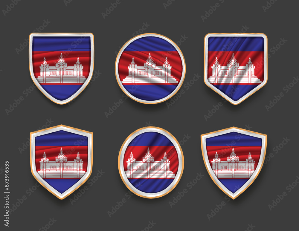 set of flags in frames with various frame shapes set of flags in frames with various frame shapes
