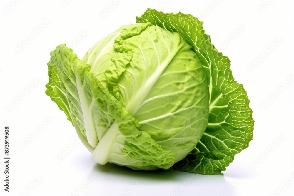 Fototapeta premium Cabbage isolated on white background. Clipping path included in file.