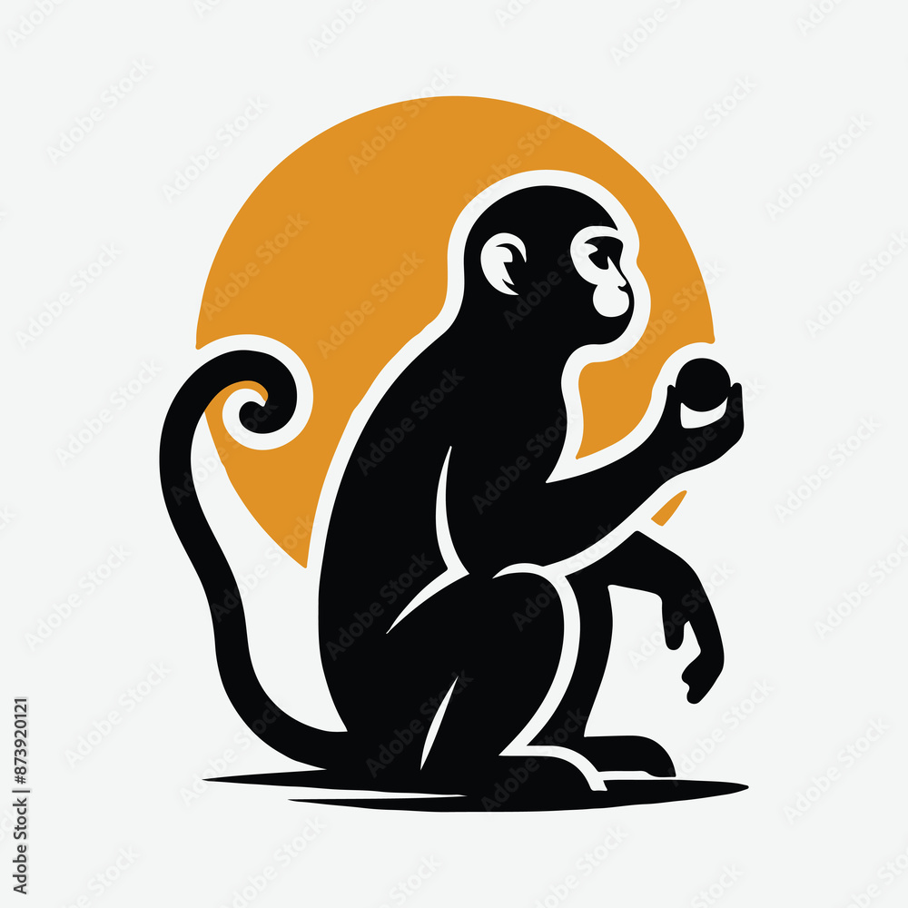 Fototapeta premium Majestic Monkey Silhouettes: Capturing Nature's Grace in Shadow