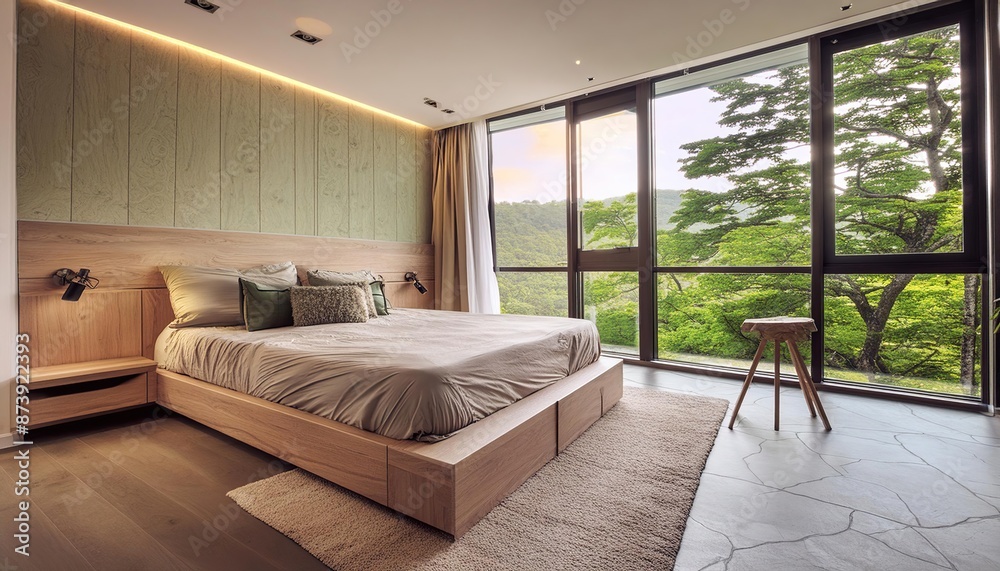 Modern Bedroom with Stunning View Modern Bedroom with Stunning View