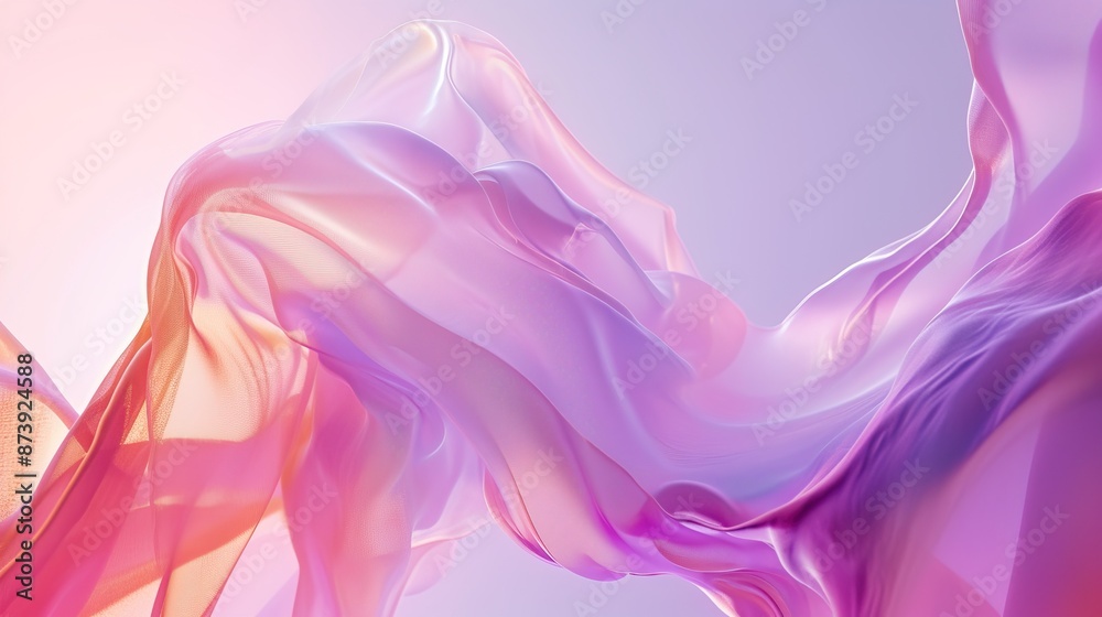 An abstract image featuring flowing, translucent, and colorful fabric-like shapes in shades of pink, purple, and orange against a soft gradient background. An abstract image featuring flowing, translucent, and colorful fabric-like shapes in shades of pink, purple, and orange against a soft gradient background.