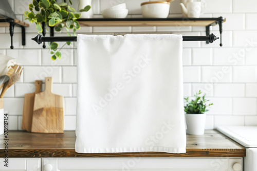 White Kitchen Towel Mockup