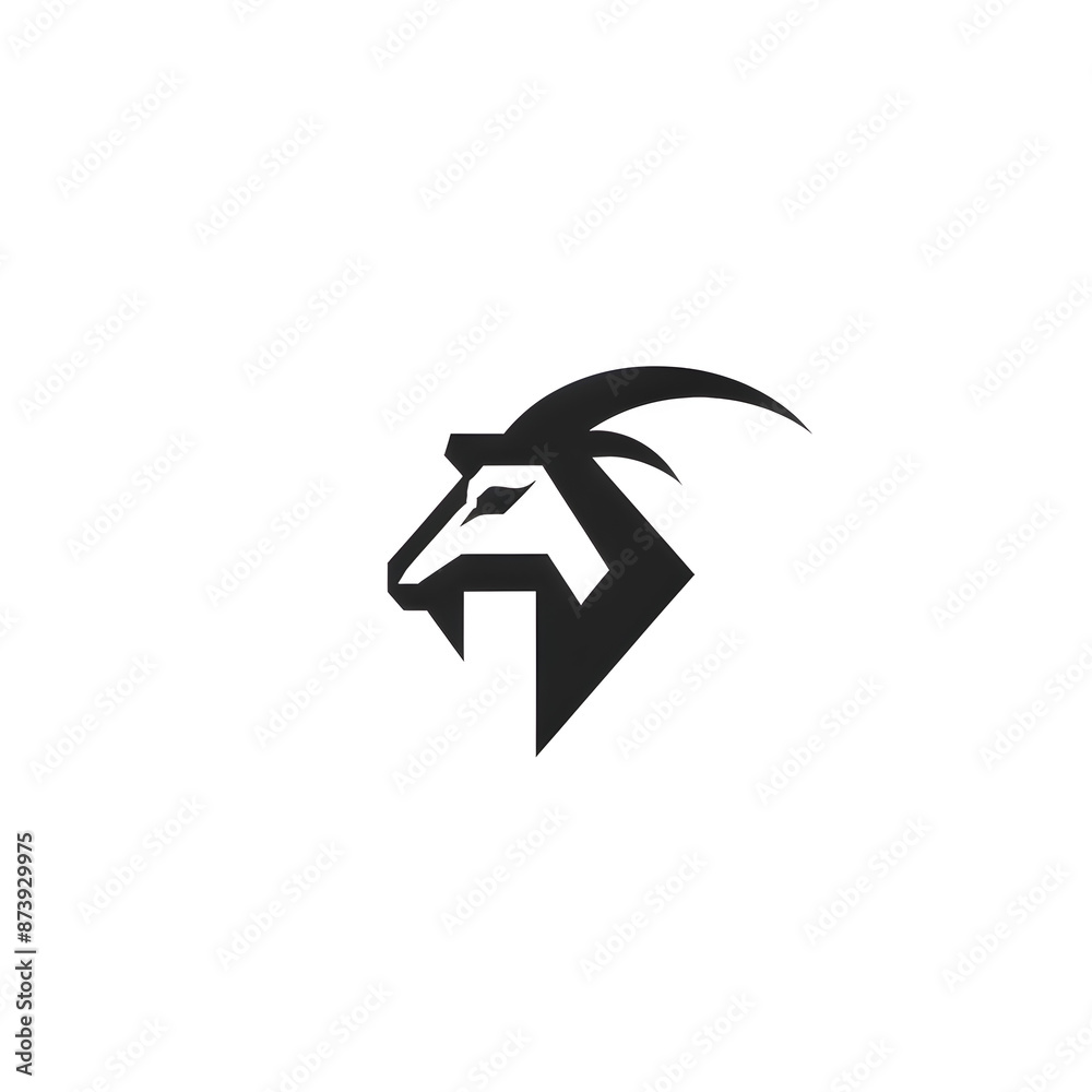 illustration logo of minimalist outline of a goat