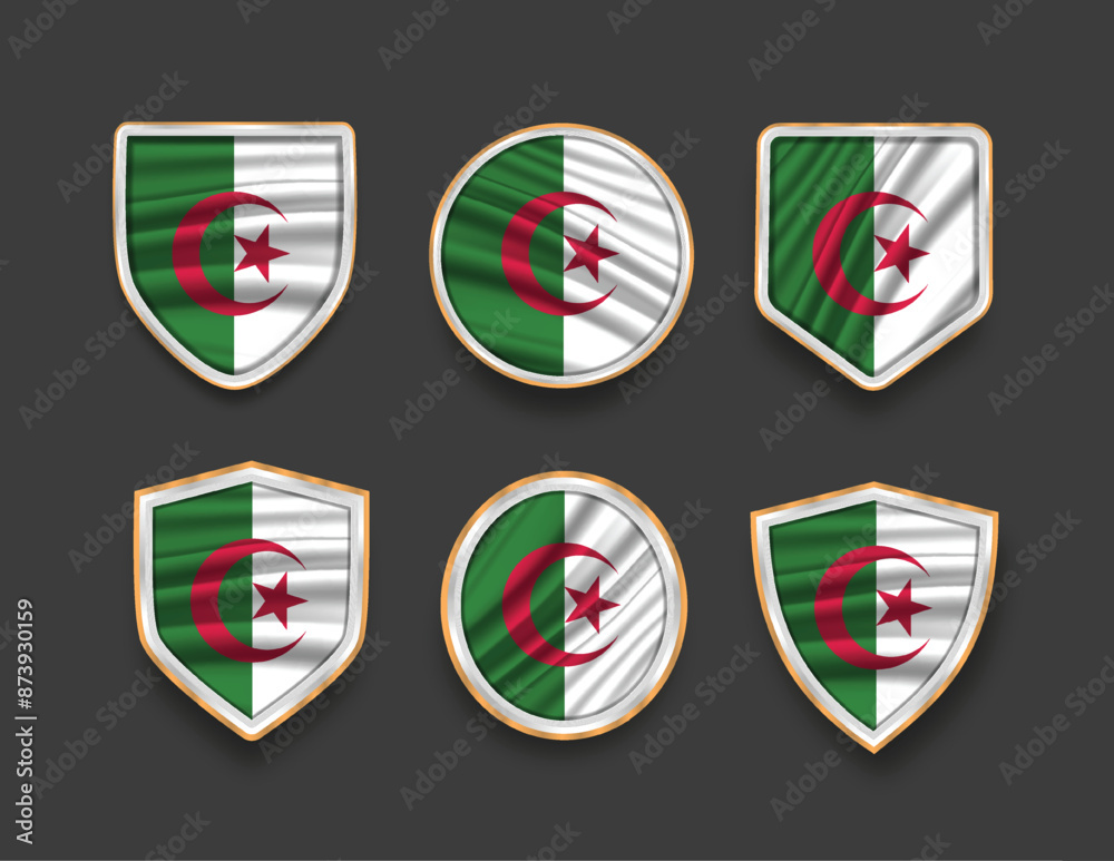 Obraz premium set of flags in frames with various frame shapes