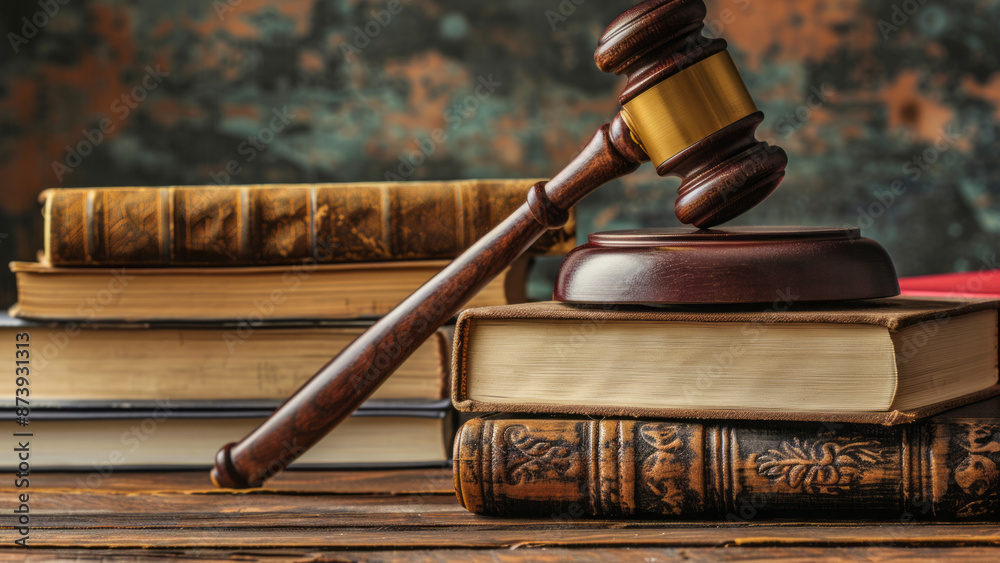 Judge's gavel resting on a stack of old books
Judge's gavel resting on a stack of old books