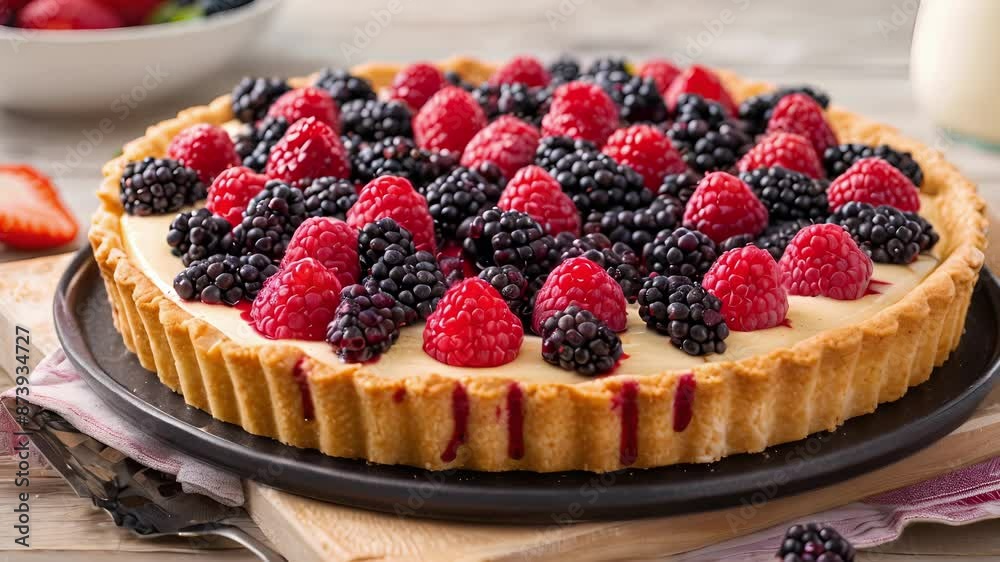 Indulge in the flavors of the forest with this forest berry tart featuring a harmonious mix of tart and sweet berries for a truly delicious dessert. Indulge in the flavors of the forest with this forest berry tart featuring a harmonious mix of tart and sweet berries for a truly delicious dessert.