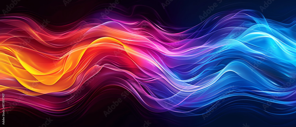 Obraz premium A vibrant explosion of colors with swirling patterns and gradients, Abstract, High contrast, Dynamic and visually captivating design