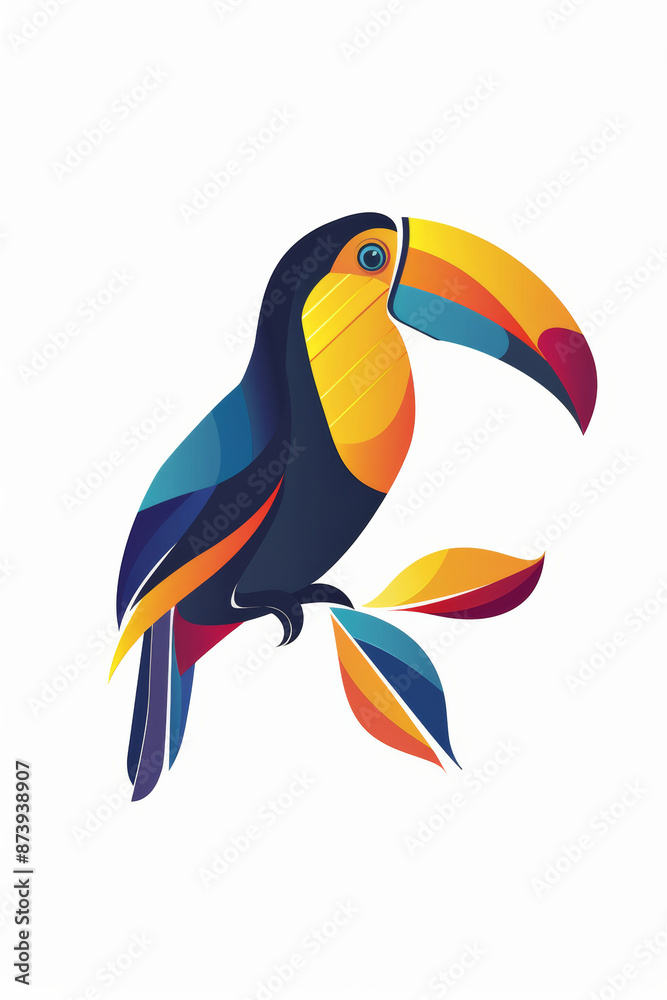 Fototapeta premium Luxurious Rainbow Toucan Emblem
