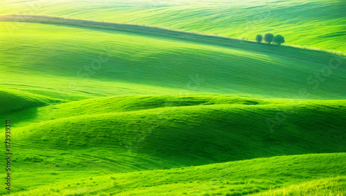 Paradise wallpaper. wonderful place landscape. green field, travel. paradise nature landscapes © Putri182