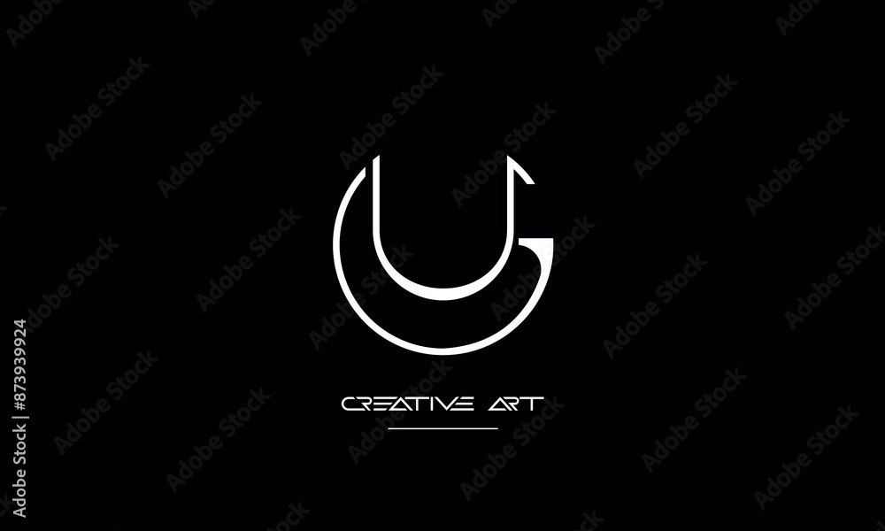 Obraz premium GU, UG, G, U abstract letters logo monogram