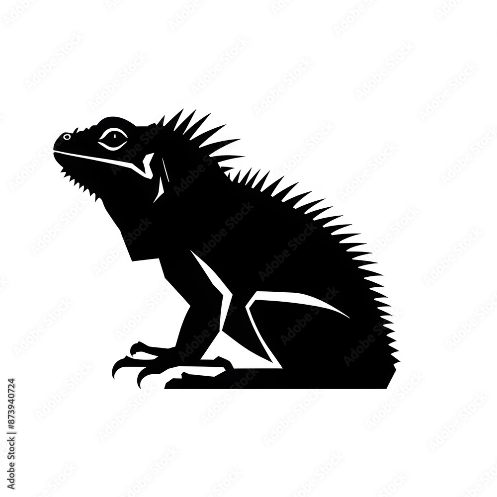 Obraz premium illustration logo of minimalist outline of a iguana
