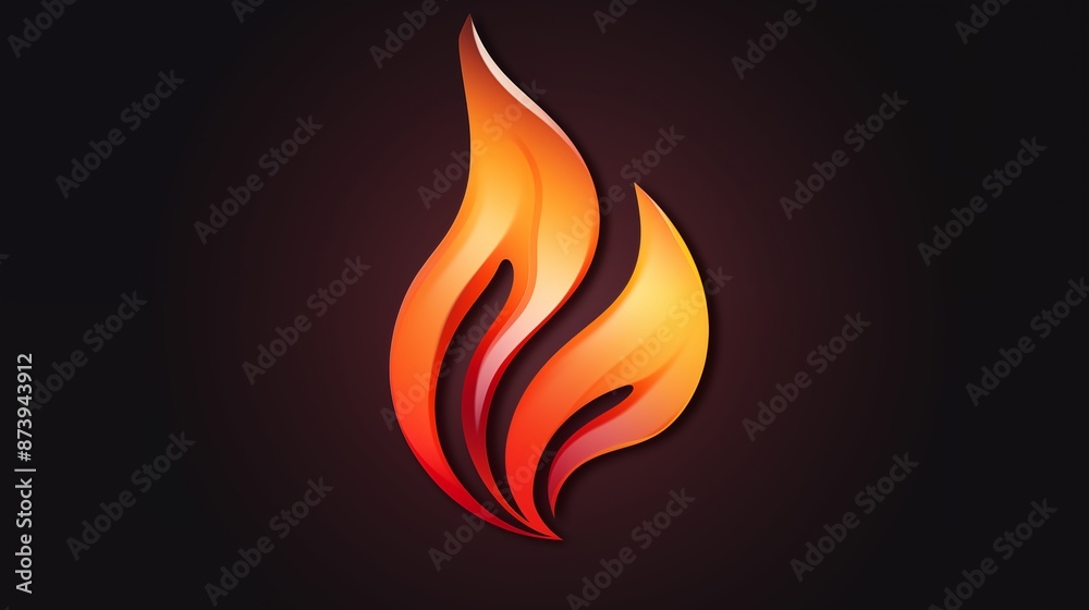 A Vibrant Flame Icon with Shades of Orange and Red A Vibrant Flame Icon with Shades of Orange and Red