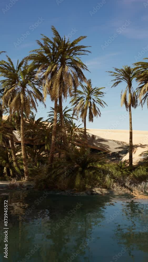 Idyllic oasis in the Sahara Desert Idyllic oasis in the Sahara Desert