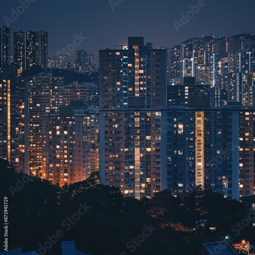 Wallpaper Mural Glowing Cityscape: Real Estate Website Background Torontodigital.ca