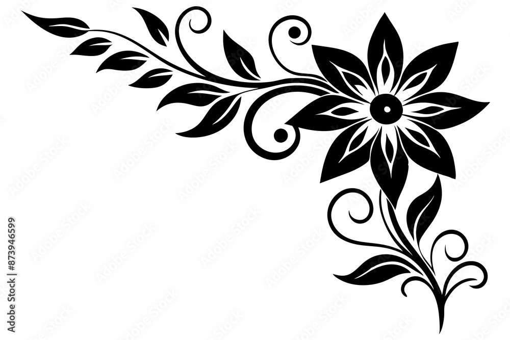 Floral Corner Design Isolated on white background Floral Corner Design Isolated on white background