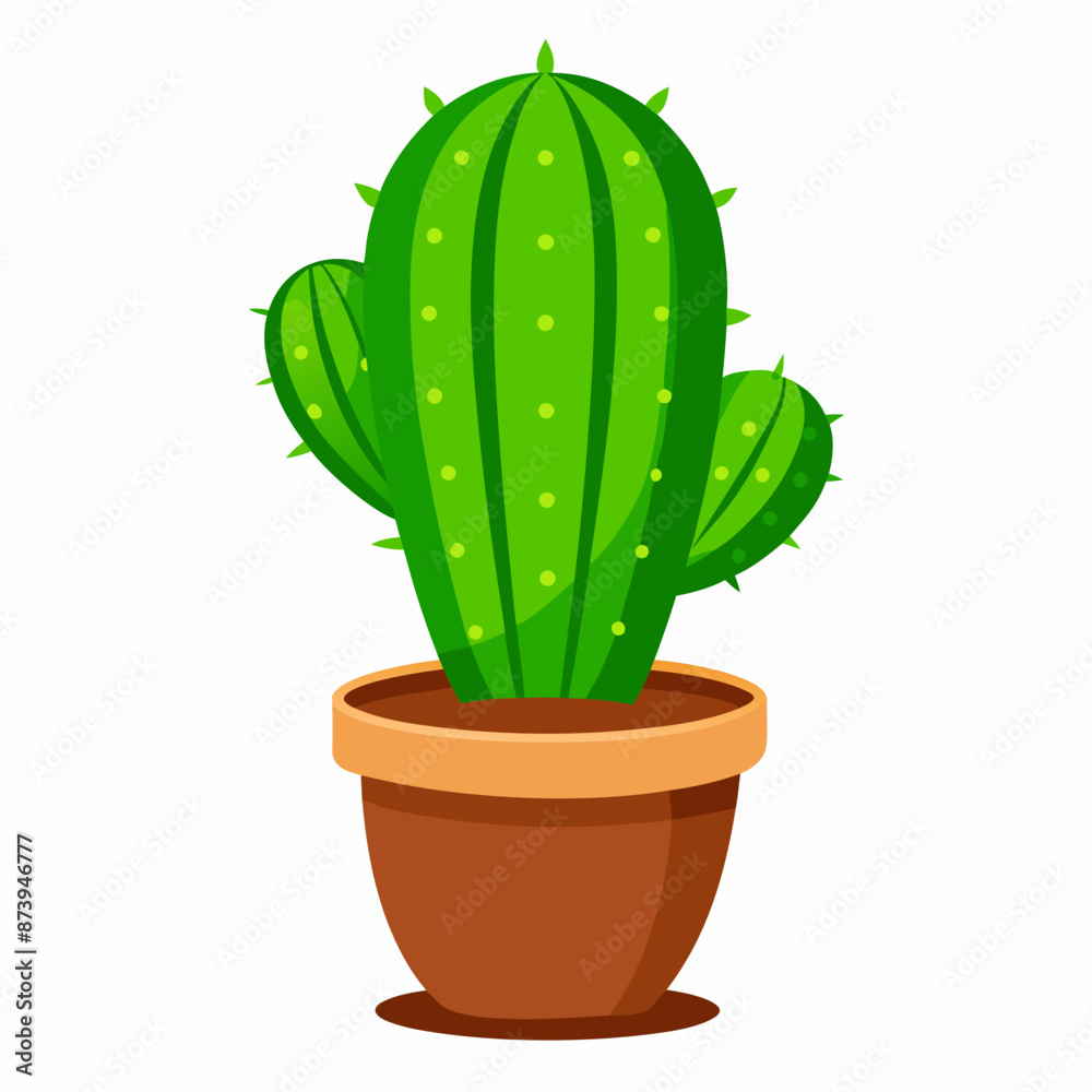 A Cactus tree in a pot on white background A Cactus tree in a pot on white background