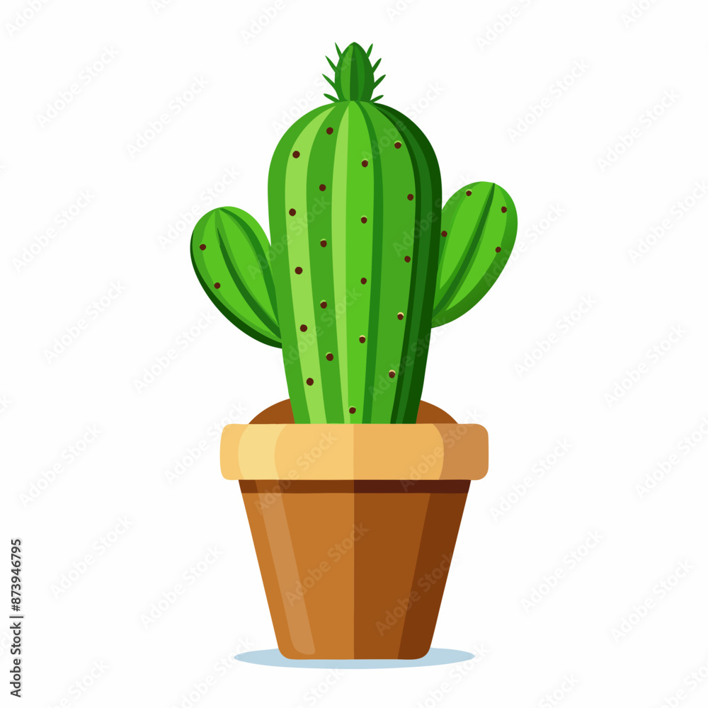 A Cactus tree in a pot on white background A Cactus tree in a pot on white background