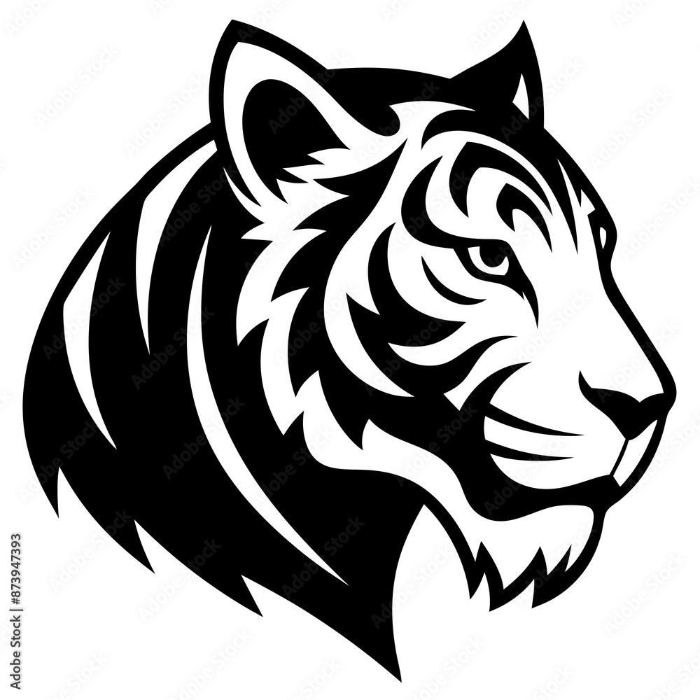 crazy tiger head side view icon vector silhouette crazy tiger head side view icon vector silhouette