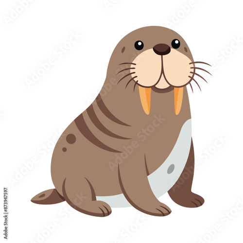 Illustration of Walrus animal on white