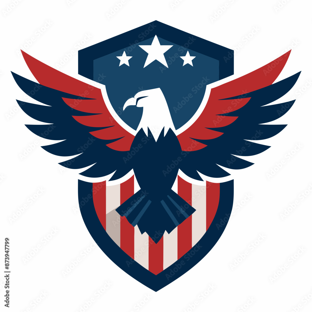Emblem of a American Eagle with Open Spread Wings vector illustration Emblem of a American Eagle with Open Spread Wings vector illustration