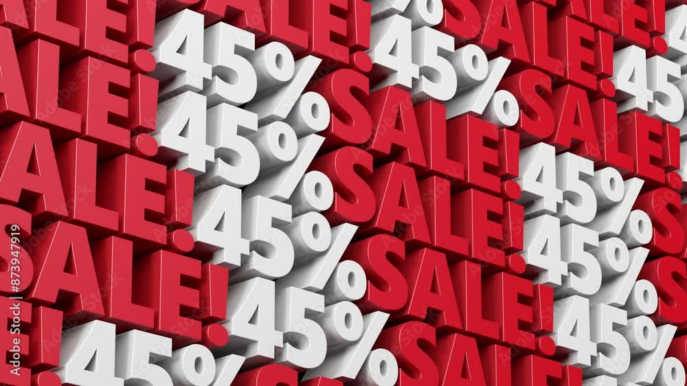 Discount sale 45% off red and white sign. 10% to 90% sale promotion for advertising, special offer, mega sale, hot deal, cyber week, black friday flash and flat sale. Discount sale 45% off red and white sign. 10% to 90% sale promotion for advertising, special offer, mega sale, hot deal, cyber week, black friday flash and flat sale.