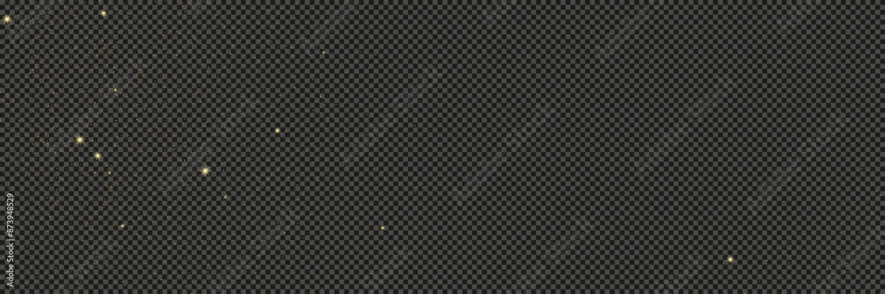 Gold glittering dust with stars on transparent backdrop Gold glittering dust with stars on transparent backdrop