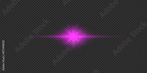 Purple horizontal light effect of lens flares