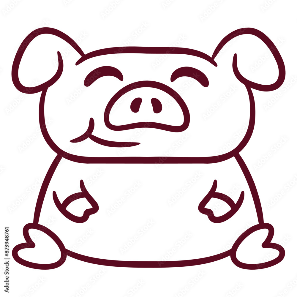 Little cute piggy pig piglet fat chubby animal sitting