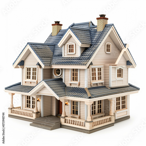 house figure isolated on white background, real estate concept