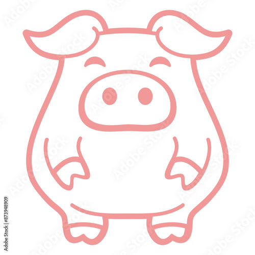 Little cute piggy pig piglet fat chubby animal staying