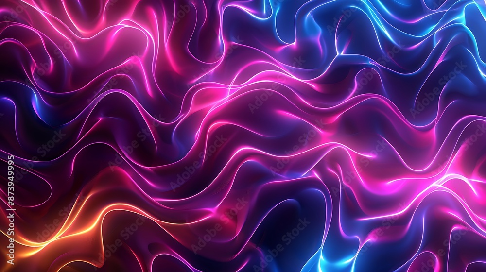 Obraz premium Abstract neon background with glowing lines