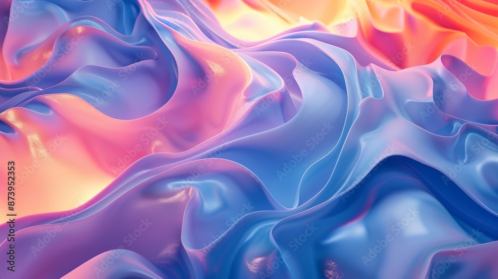 Decorative rainbow waves on a 3D rendered background. Perfect for covering wallpaper, posters, and other digital media.