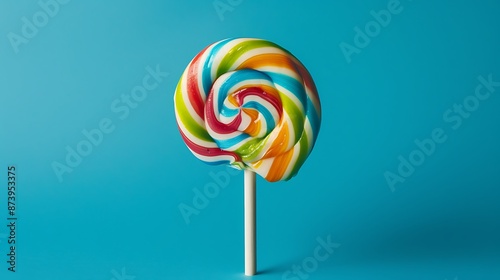 Candy lolypop on cyan background © Taylor Swift