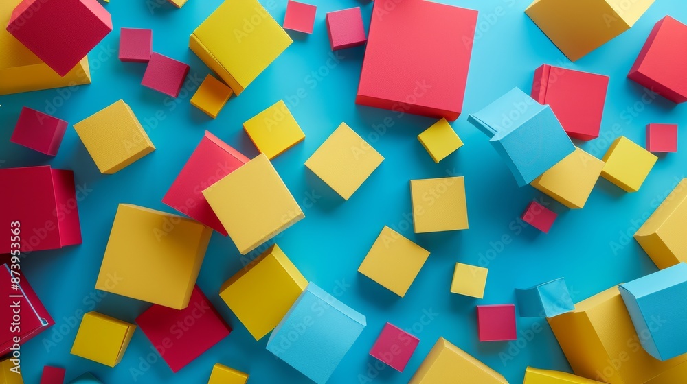 Obraz premium Colorful Boxes on Blue Background