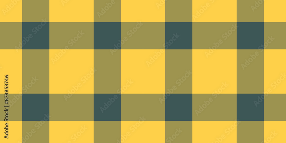 Primary texture background pattern, painting seamless fabric vector. Daisy tartan textile check plaid in yellow and amber colors.