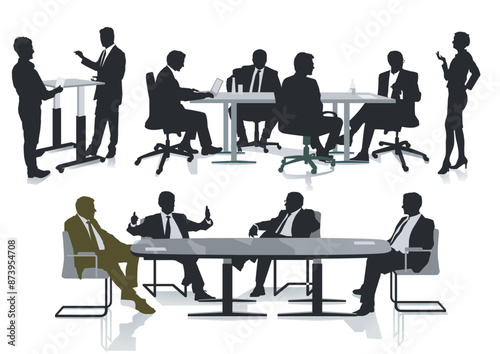  Arbeitsgruppen von  Personen beim Meeting. illustration