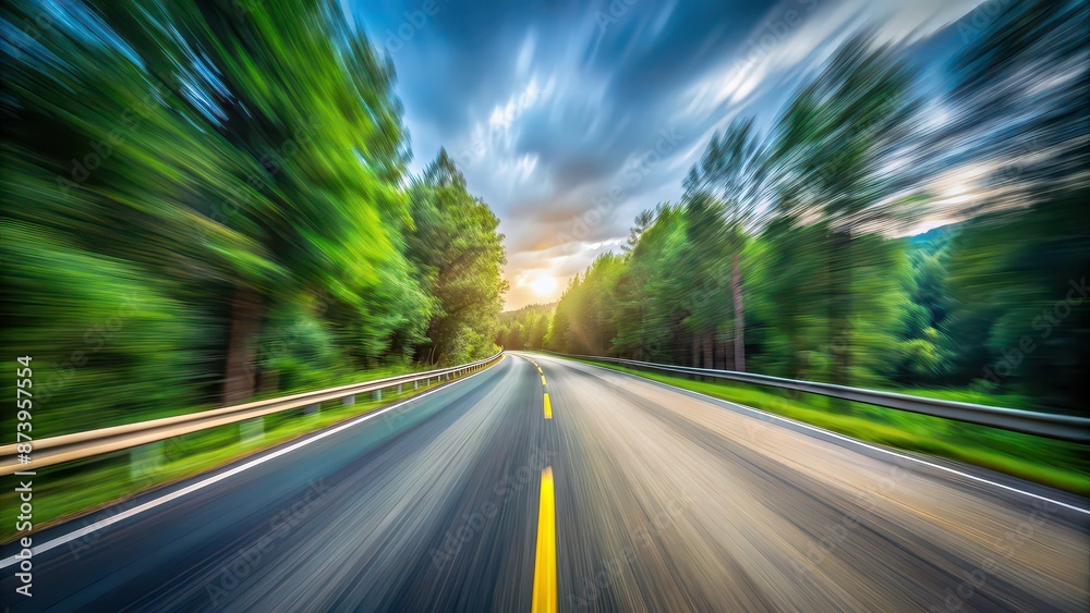 Blurry view of a road in motion , motion blur, roadway, highway, speed, fast, transportation, travel, journey, car, pavement Blurry view of a road in motion , motion blur, roadway, highway, speed, fast, transportation, travel, journey, car, pavement