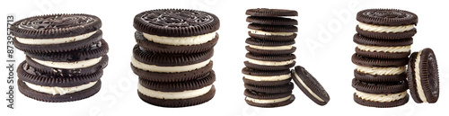 Stack of round chocolate cookies