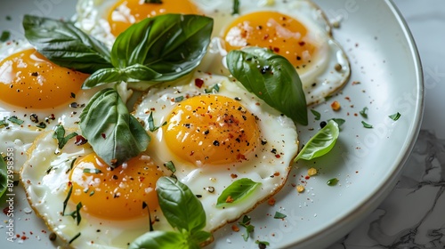 egg with avocado, shrimp salad, or grilled fish on a bed of greens