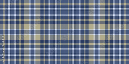 Intense check tartan textile, open texture background pattern. Sketch seamless vector plaid fabric in blue and pastel colors.