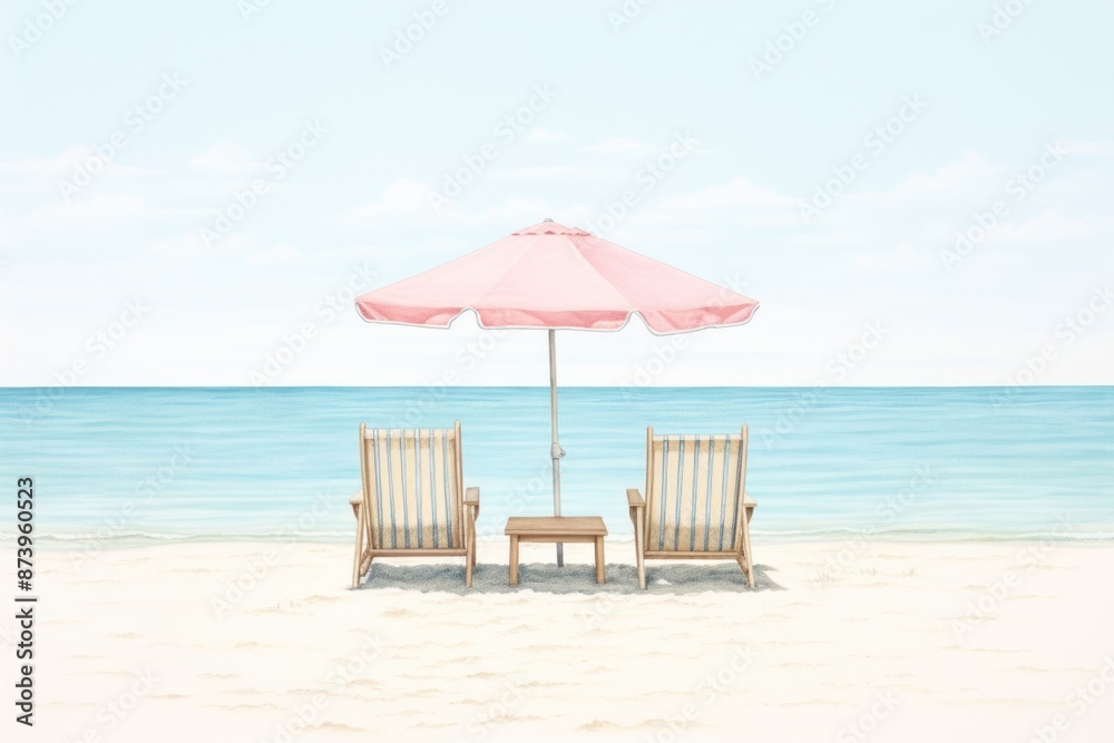 Fototapeta premium Beach travel furniture vacation outdoors.