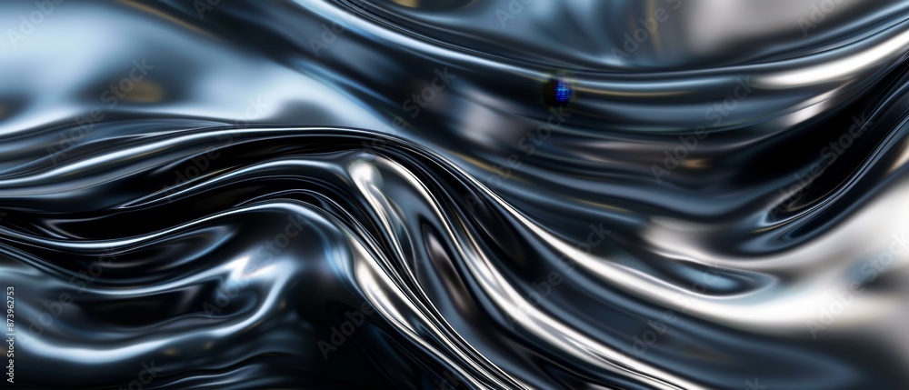 Abstract background with black and silver smooth waves Abstract background with black and silver smooth waves