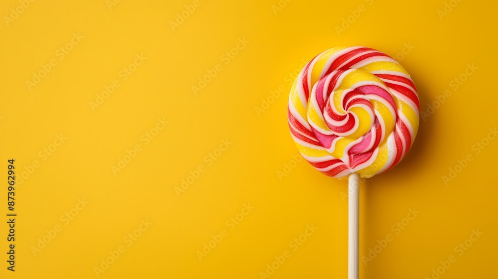 Candy lolypop on yellow background Candy lolypop on yellow background