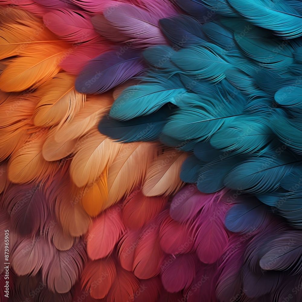 Obraz premium Colorful feathers background.